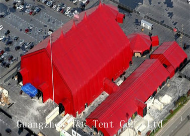 Ελαφριά δομή χάλυβα πλαισίων σκηνών γαμήλιου γεγονότος κόκκινου χρώματος με τον τοίχο επιτροπής σάντουιτς